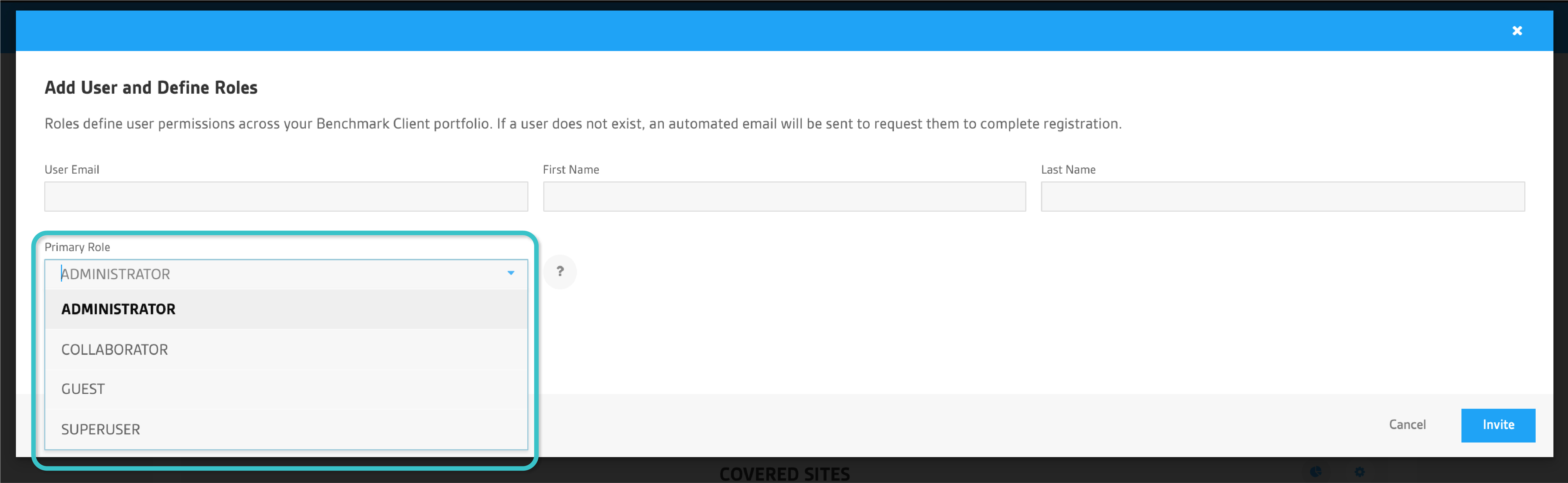 Add New Site Modal