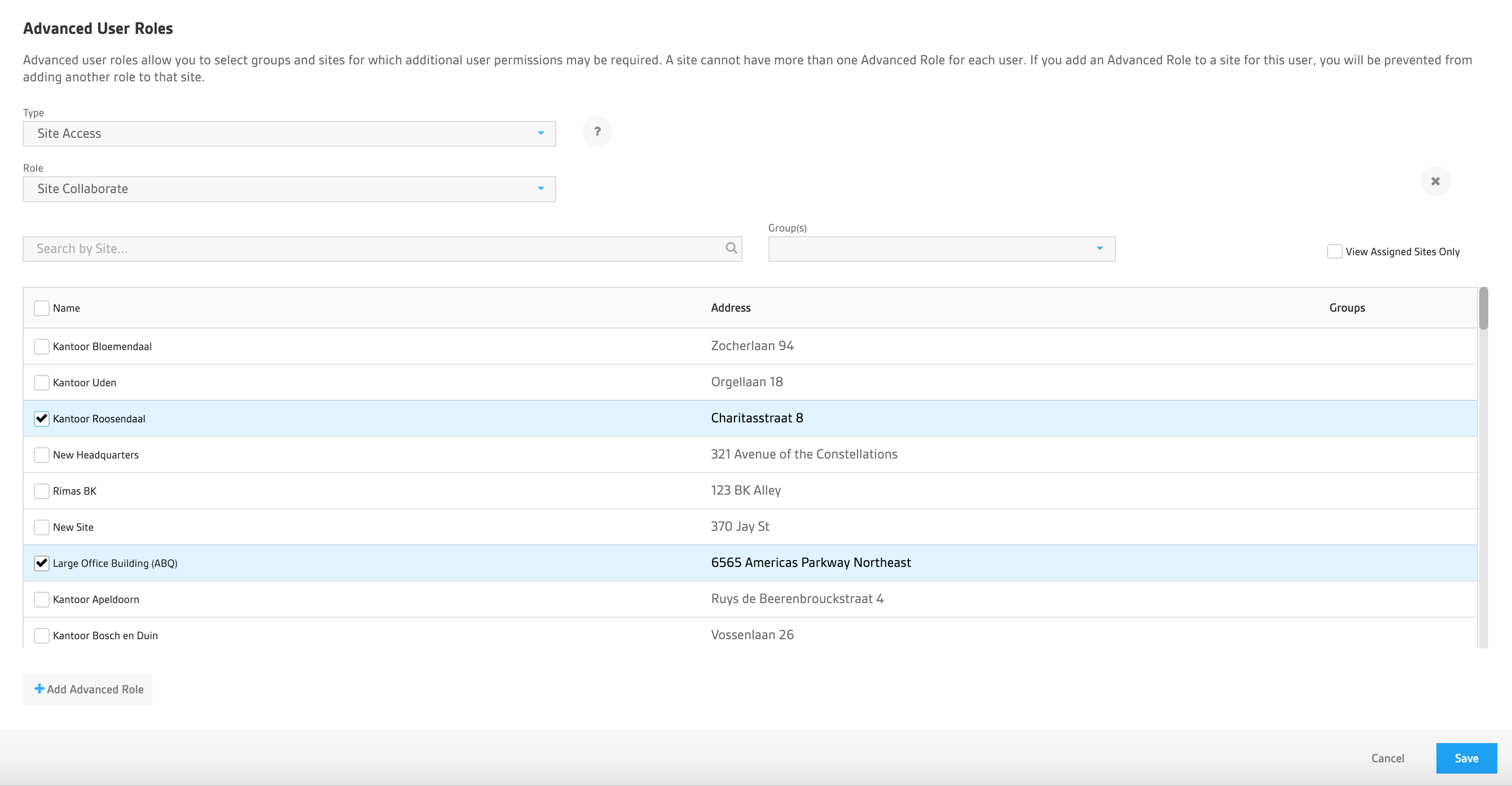 Add New Site Modal