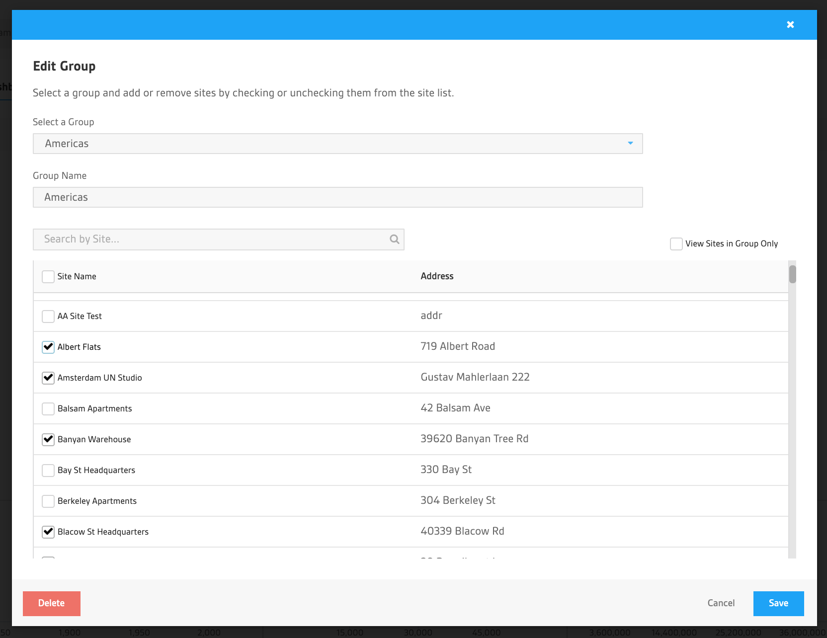 Add New Site Modal