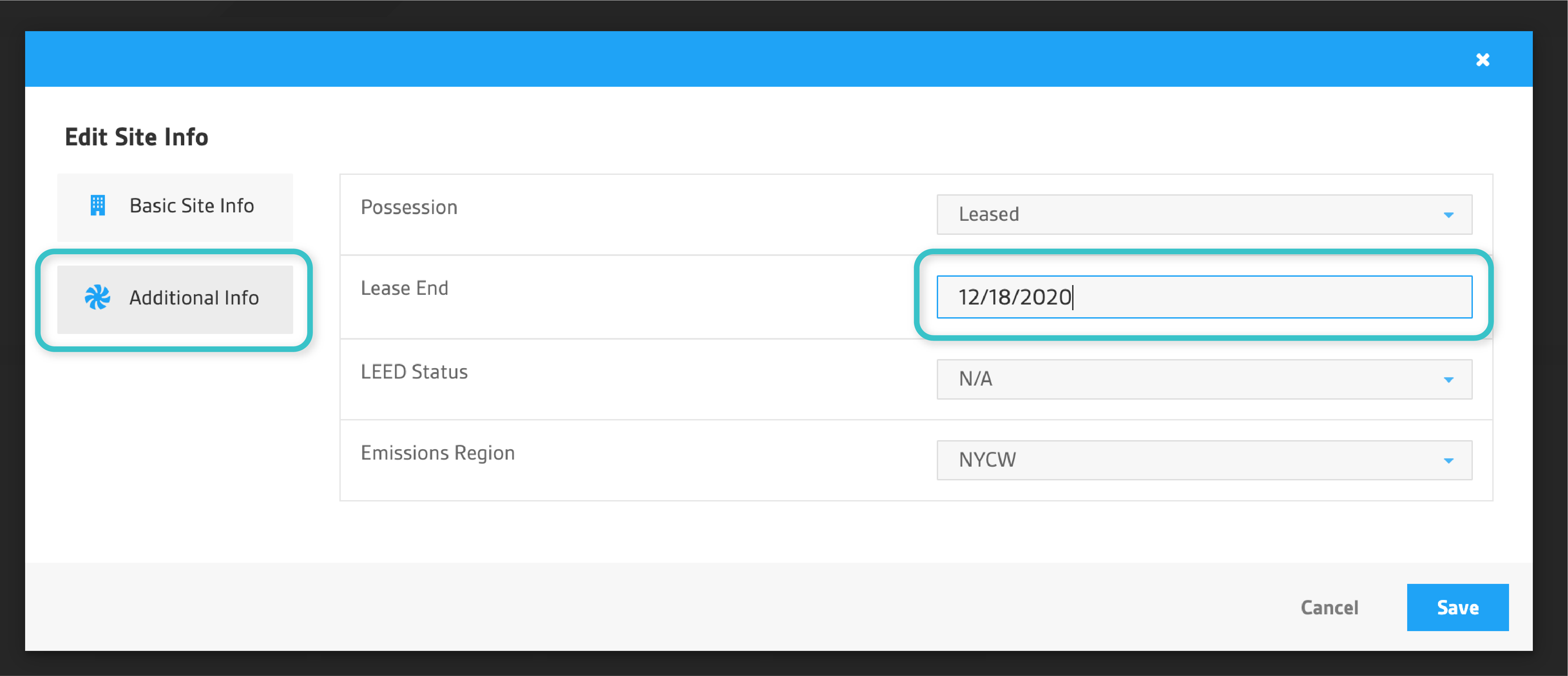 Add New Site Modal
