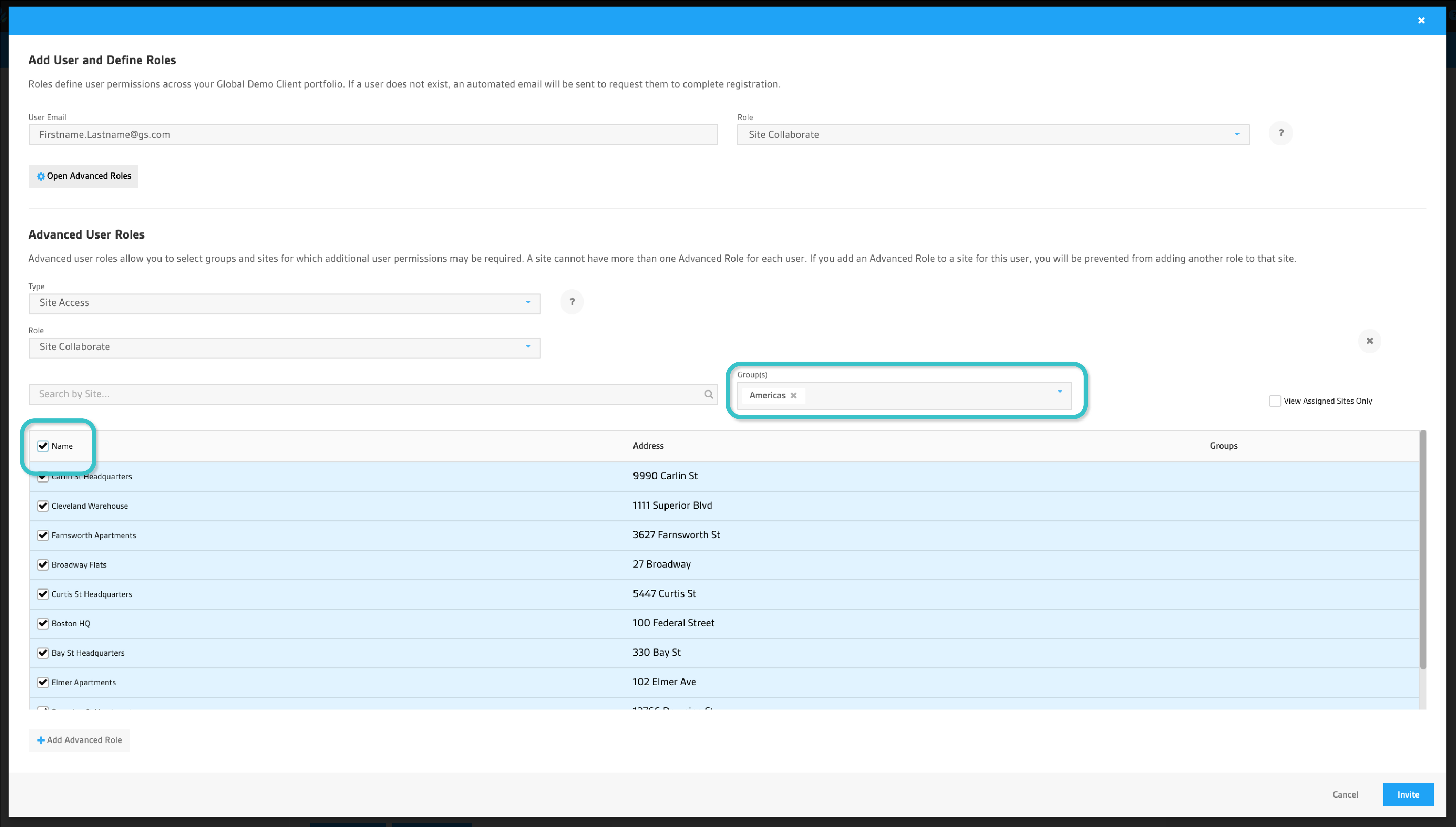 Add New Site Modal