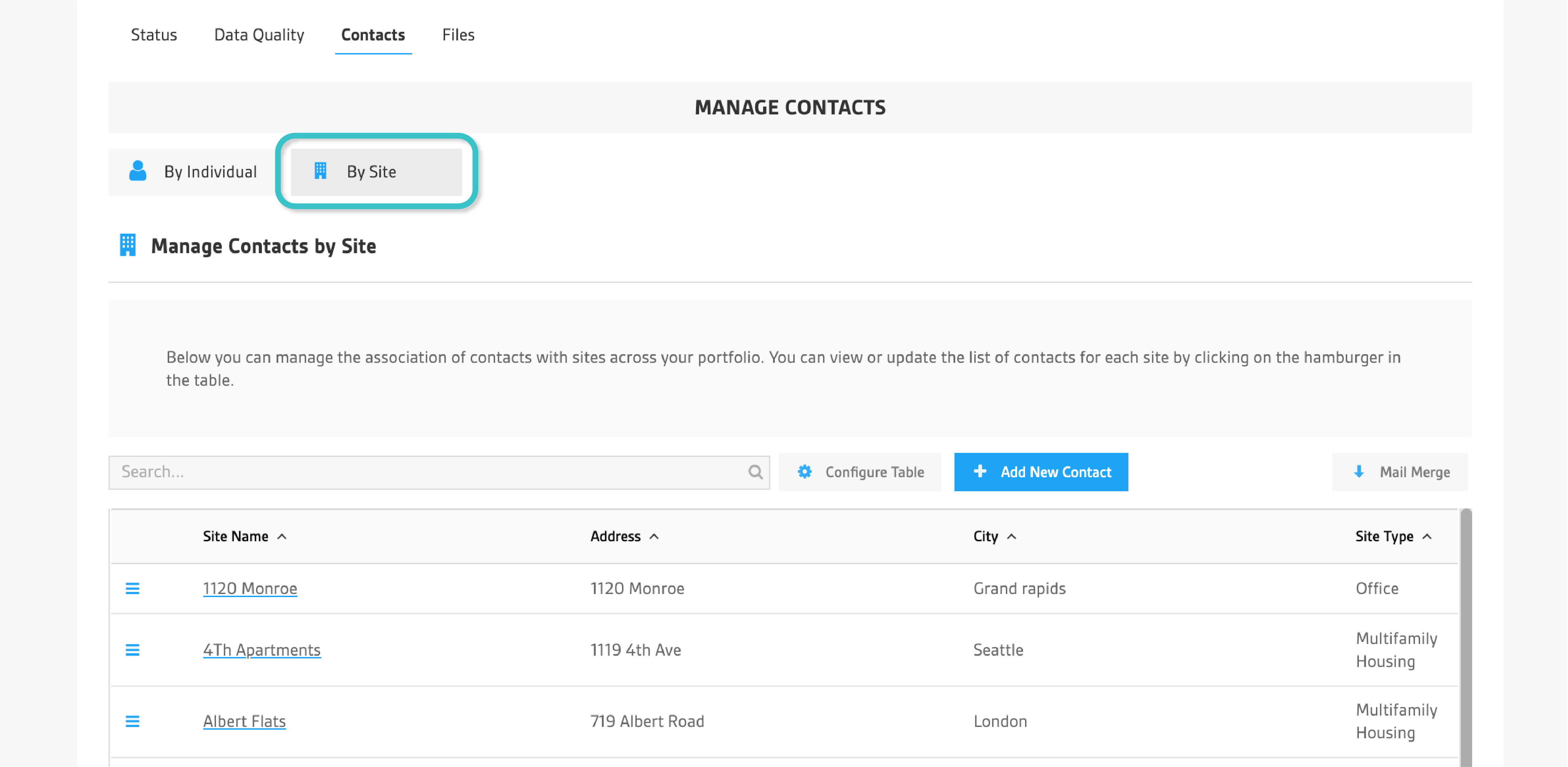 Add New Site Modal
