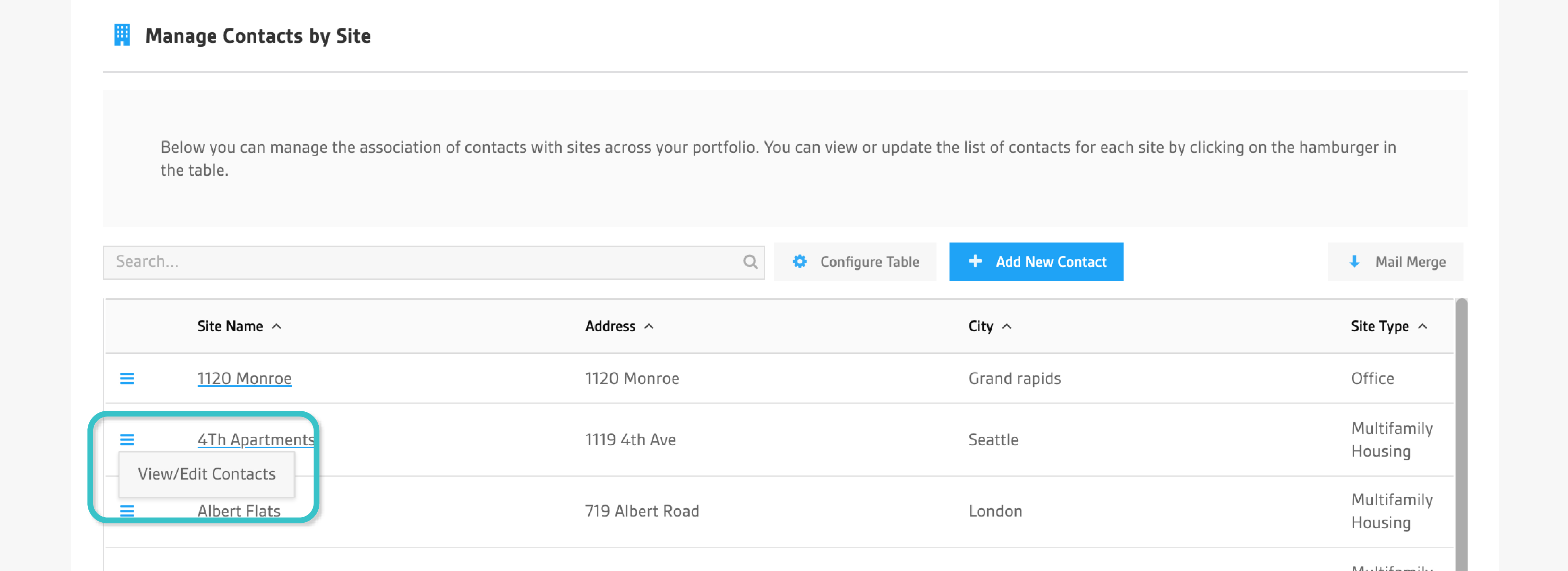 Add New Site Modal