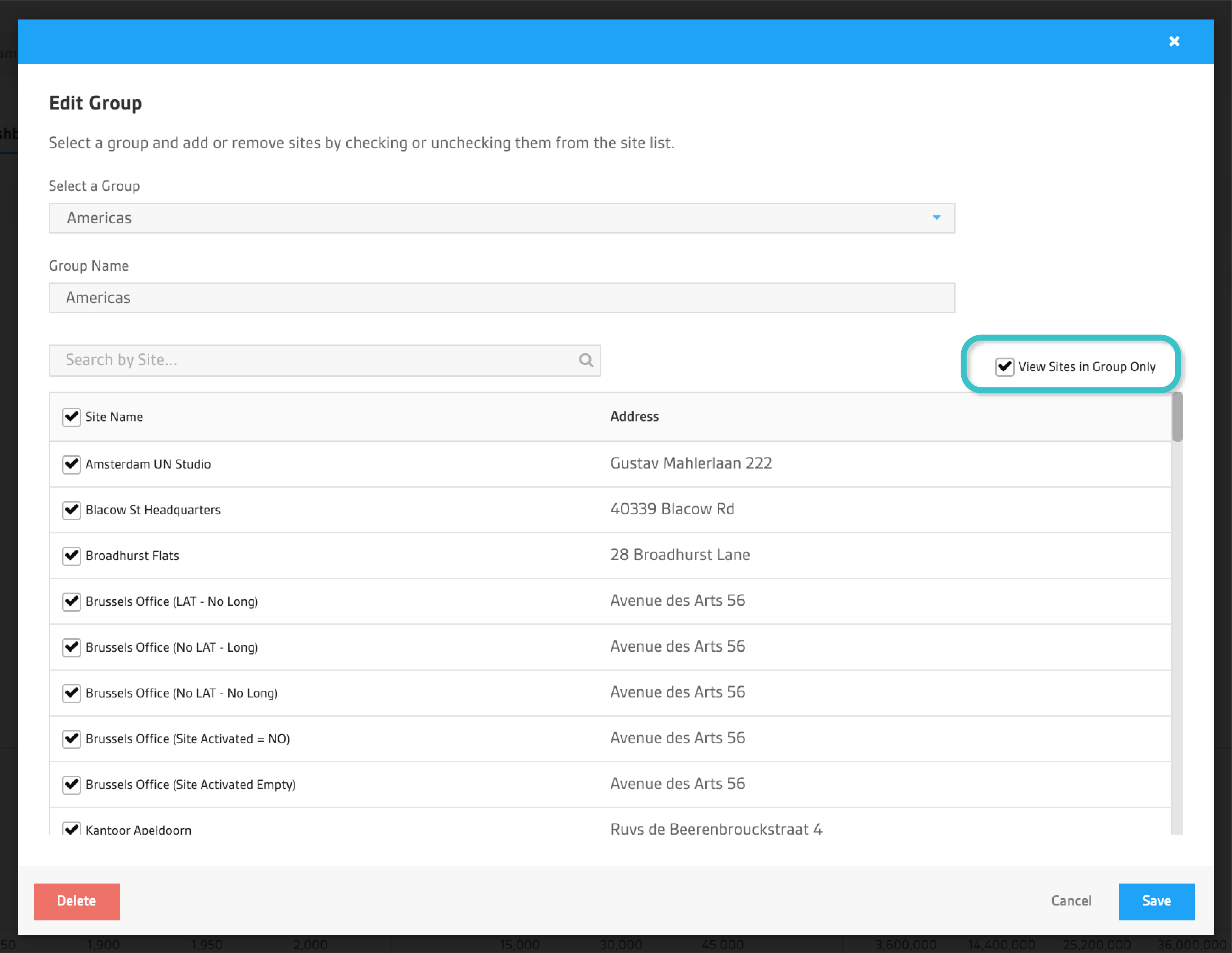 Add New Site Modal
